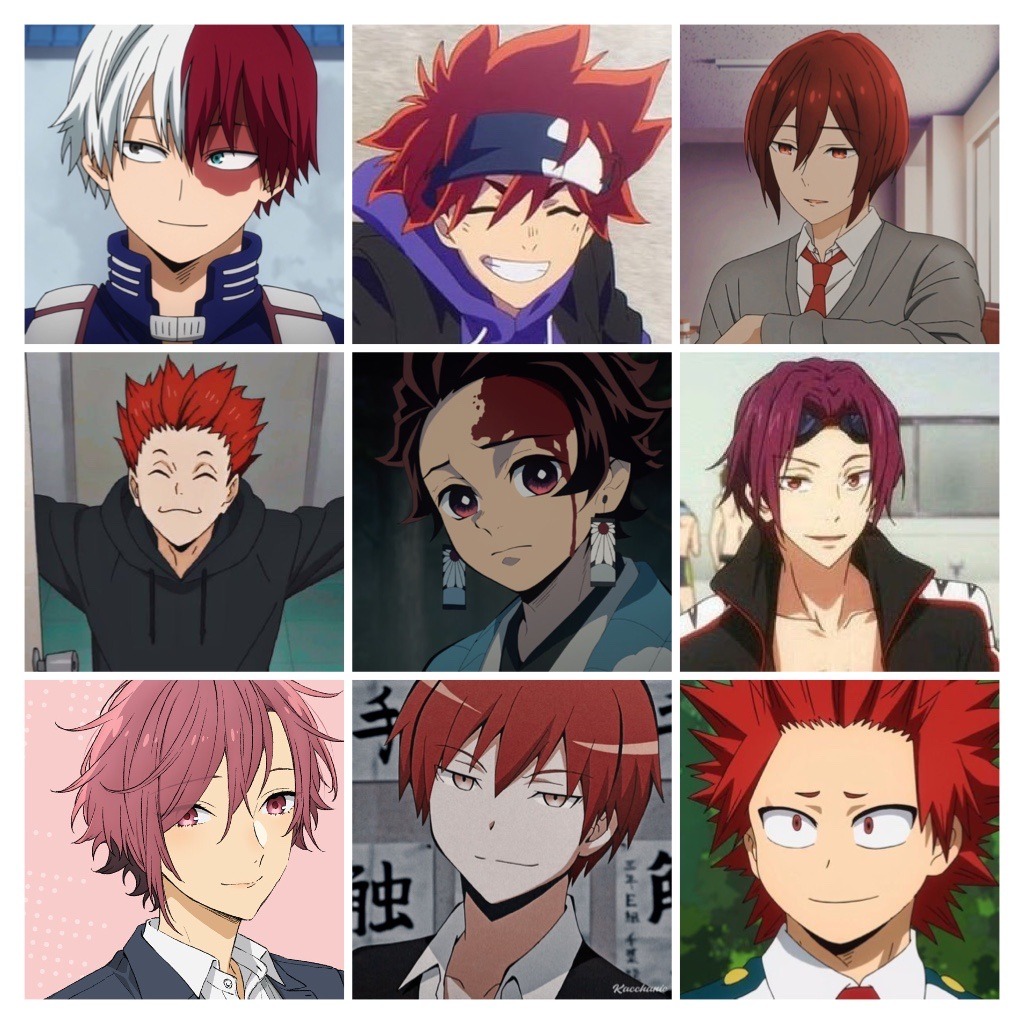 anime boy with red hair