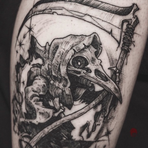 The crow reaper, who harvests souls of birds.Thanks to amazing Torsten for choosing my art and who