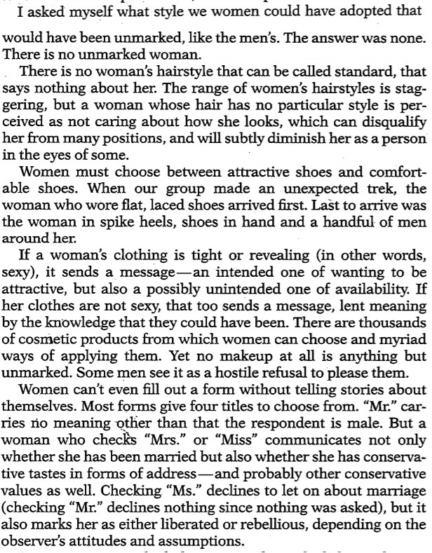 gothhabiba:  hashtagnotallmen: from ‘There Is No Unmarked Woman’ by Deborah