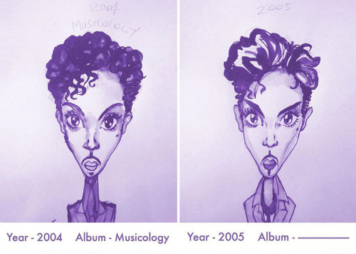 Prince, enough said.Every Prince Hairstyle From 1978 to 2013 by illustrator and set designer Gary Ca