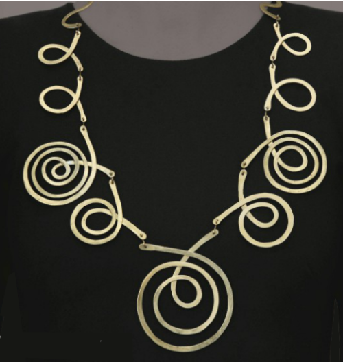 Alexander Calder, necklace, brass, 1939. A gift to the artist Aino Alto. Sold at Christie&rsquo;s.