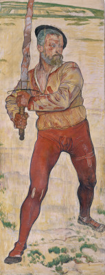   Ferdinand Hodler  Wounded warrior with Flamberge (Verwundeter Krieger mit Flamberg), 1896 Oil on canvas, 296 × 113 cm Kunsthaus Zurich, Swithzerland