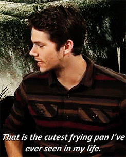   Dylan’s fascination with a mini frying pan. 