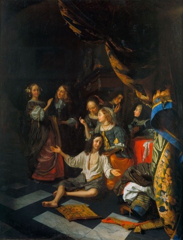 “The Game of ‘Lady, come into the Garden'” by Godfried Schalcken, late 1660sSchalcken’s biogra