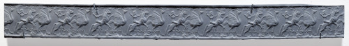 Cylinder seal impressionFrom cylinder seal. Mesopotamia, Middle Assyrian. 13 -12 BC, chalcedony.poly