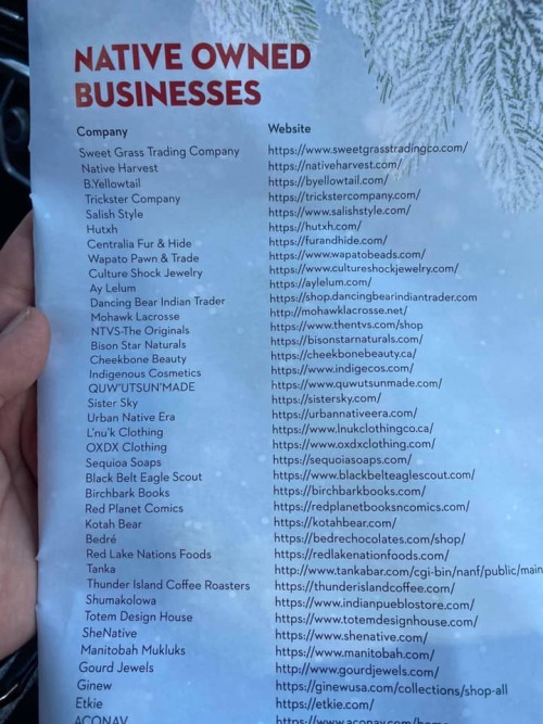 Native owned businesses to buy from. Taken from the North American Indian Association of Detroit. ht