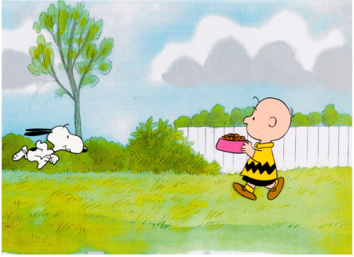 Some art and animation cels from The Charlie Brown & Snoopy Show (1980s).