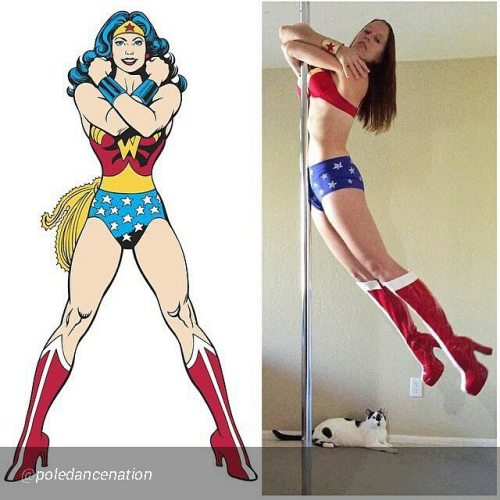 By @poledancenation &ldquo;@ninapoles channeled Wonder Woman and @squeakmachine - one of her favorit