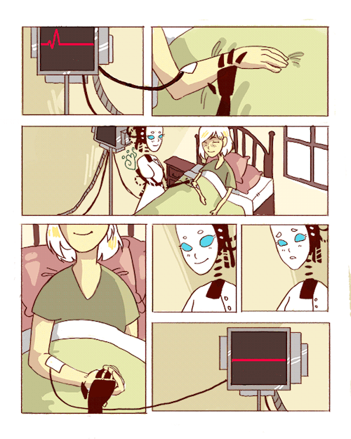 transparensie:a short comic i did for my english sci-fi final, about a girl and her androidtalk abou