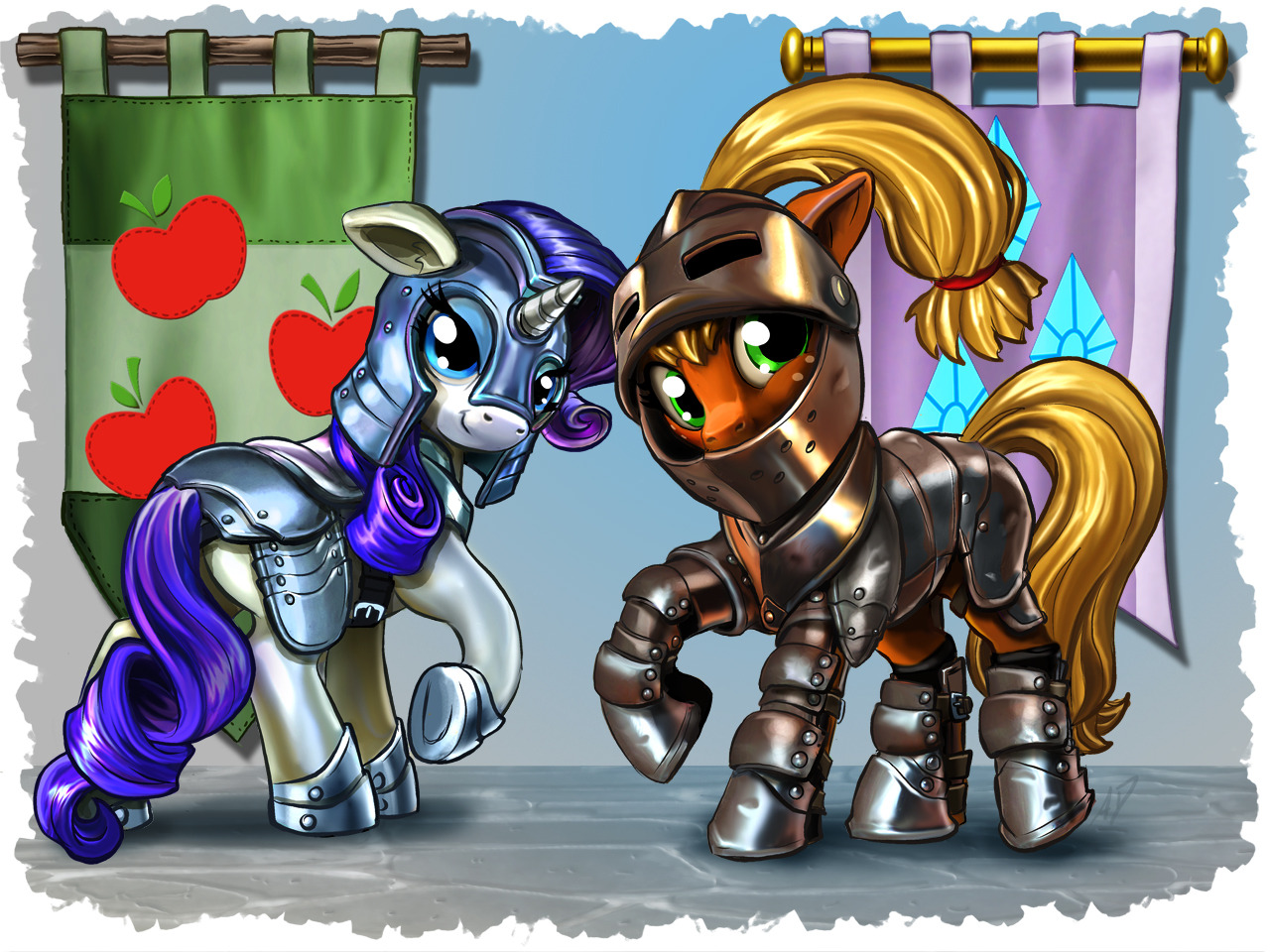 rarijackdaily:  Armored ponies! Lovely guest artwork generously made and gifted by