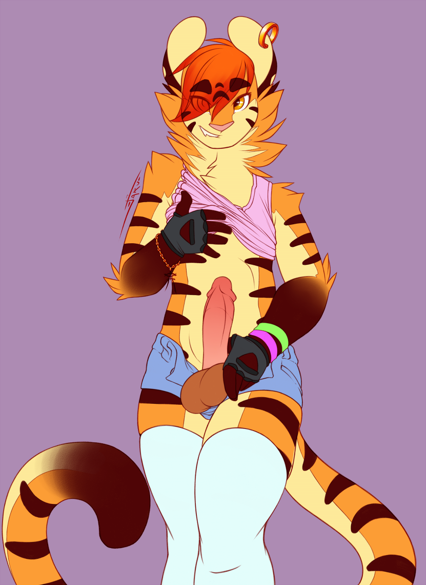 jarvofbutts: Alex and his boi hips -3- So yeah, he is a well hung tigre. Extremely