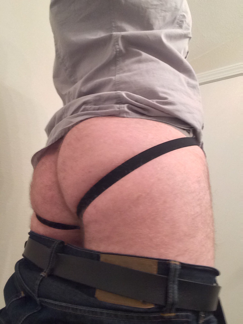 furrychest:  Since the boyfriend will be here tonight, I decided to wear a jock to