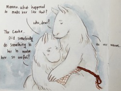 drawjas:I’m rereading Moominpappa At Sea for the first time in years (its one of my favourite of the books!) and The Groke makes me cry ..The dialogue in the first art is directly from the book :’0