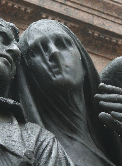 Detail of the veiled angel of death,from Honor Roll Monument in Prospect Park,Augustus Lukeman.