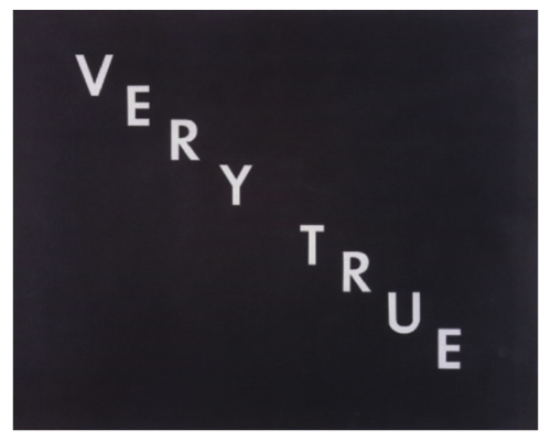 loverofbeauty:  Ed Ruscha:   Very True   (1973)   Pastel on paper