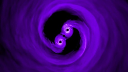 Spiraling Supermassive Black Holes : Do black holes glow when they collide? When merging, co-orbitin