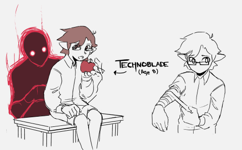 Some unfinished drawings of what Technoblade might’ve looked like as a kid!I was thinking that Techn