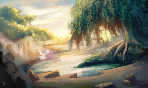 addignisherlock:some of the landscape stuff i did in class :>