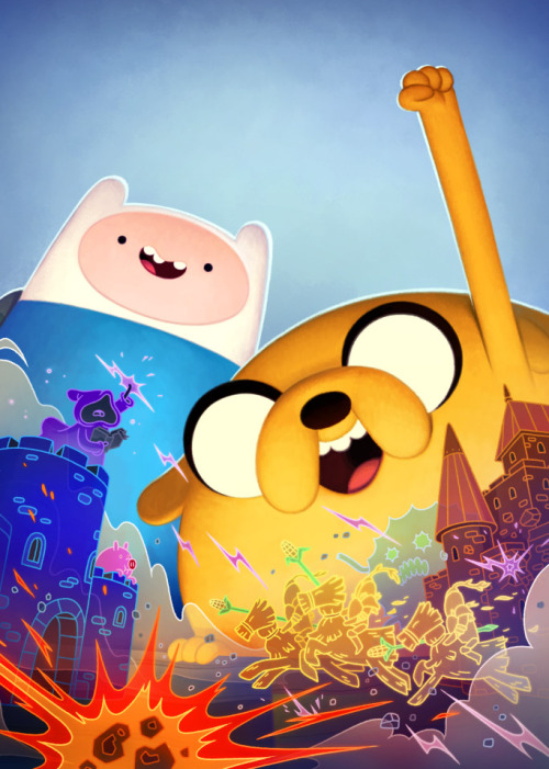 My painting for the case of Adventure Time’s upcoming Card Wars DVD (Out July 12th)