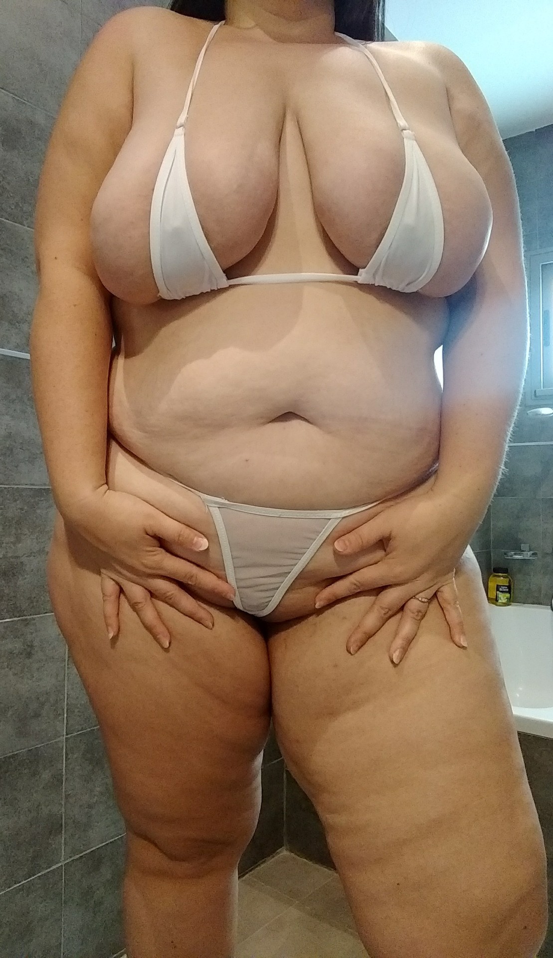 big-tits-wide-hips:Hubby presented me with this “outfit” last night. Demanded