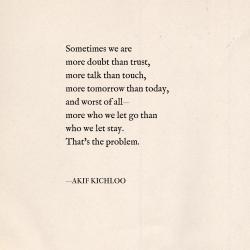 akifkichloo:  “The Problem” || Written by Akif Kichloo 