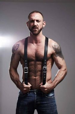 Nipples And Leather Suspenders