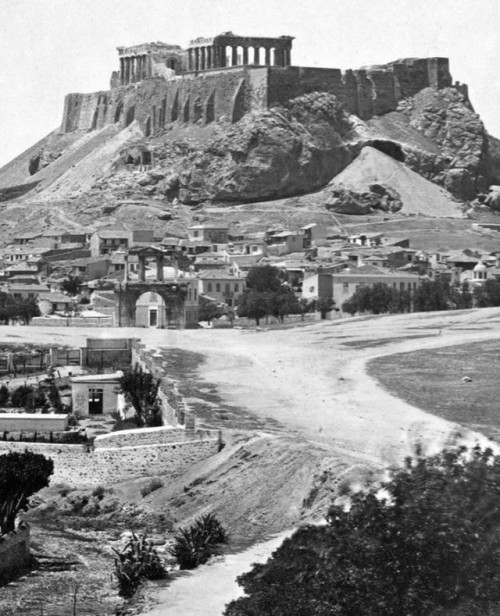 The first photo of the Acropolis of Athens, 1869. The photo was taken by Paul Baron des Granges.&nbs