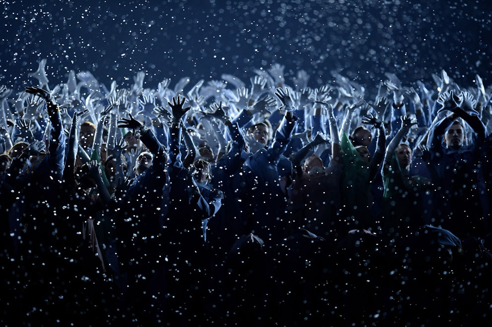 platinum-s0ul:  Dancers perform during in Fisht Olympic Stadium, on February 7, 2014. (Pascal