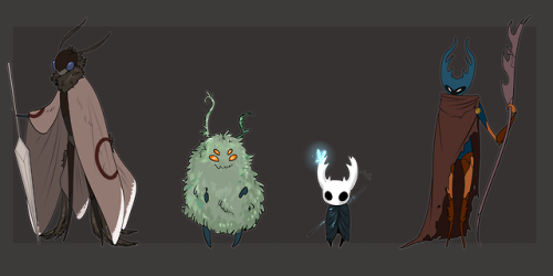 Some moths of my friends from ask and my bugs Adsurgit is the moth, Kuvu is a moss-y bug, a vessel w