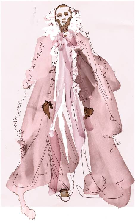 bisexualannaewers:Alek Wek in Chanel Spring 2004Illustrated by Sara Singh