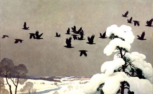 art-centric:‘Crows in Winter’ (1941) by N.C. Wyeth