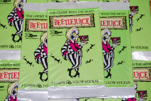 cheapassgoth:1990 Beetlejuice unopened trading cards from etsy seller NostalgicSalvagePrice: $1.00