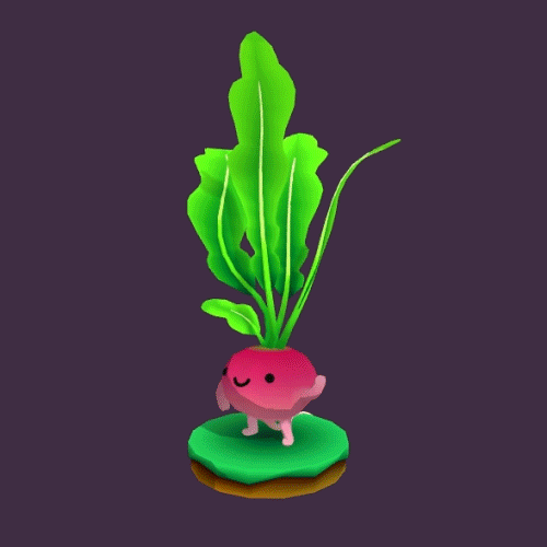 simplecg:  thepixelcat:  Lowpoly Turnip Friend for July’s simplecg challenge. 