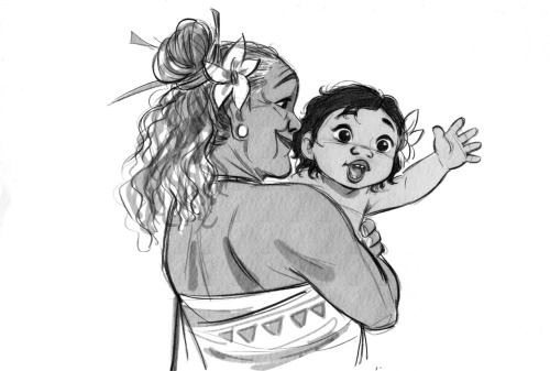scurviesdisneyblog:Moana and Grandma Tala by Jin Kim (x)