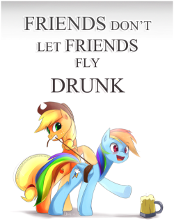 madame-fluttershy:  comm. Friends don’t let friends fly drunk. By: Derpiihooves  x3