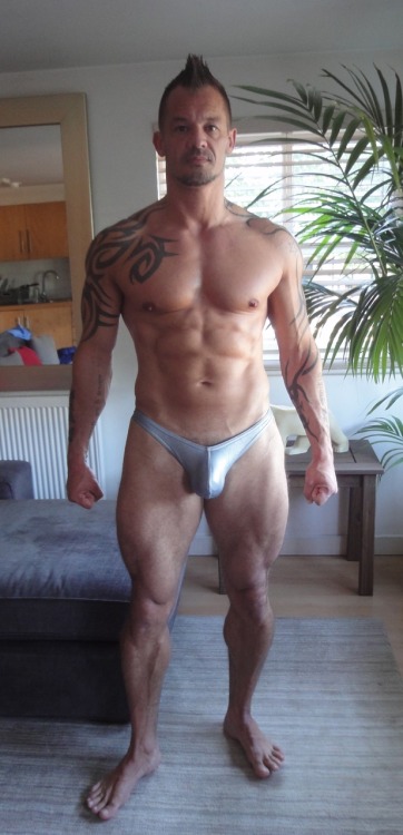 collegejocksuk:  Muscle on Muscle bricklayer1001 looking freaking hot in the Liquid G String from CollegeJocks . 👍👀🍌  http://stores.ebay.co.uk/college-jocks 