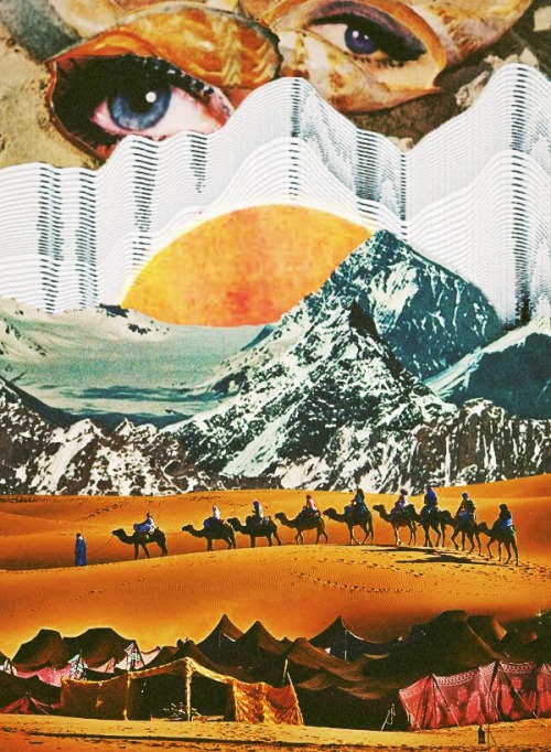 ayhamjabr:  Rajaz…Folk Arab Landscape. Surreal Mixed Media Collage Art By Ayham Jabr. Instagram-Facebook. 
