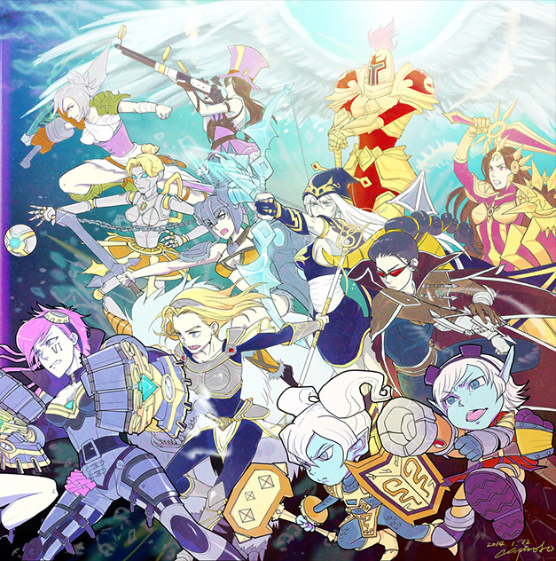 summonershowcase:  The Women of Lol Art by zepirose on PIXIV   Sona not found T_T