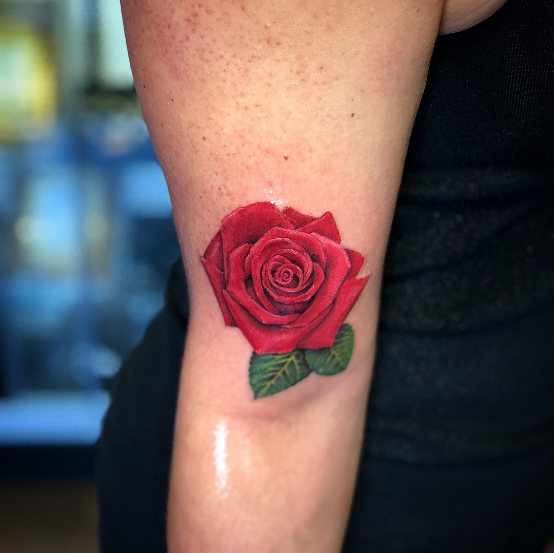 Rose by Dave Jackson of India Street Tattoo Belfast Northern Ireland  r tattoos