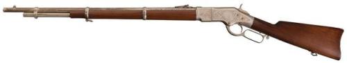 Nickle plated and engraved Winchester Model 1866 lever action rifle, .44 rimfirefrom Rock Island Auc