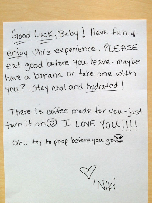 daddyfireman:  I love these notes left for one another