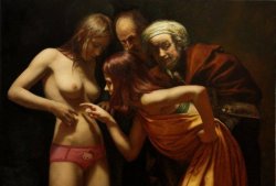 amatulox:  La obra de César Santos refleja una yuxtaposición de las interpretaciones clásicas y modernas dentro de la pintura.