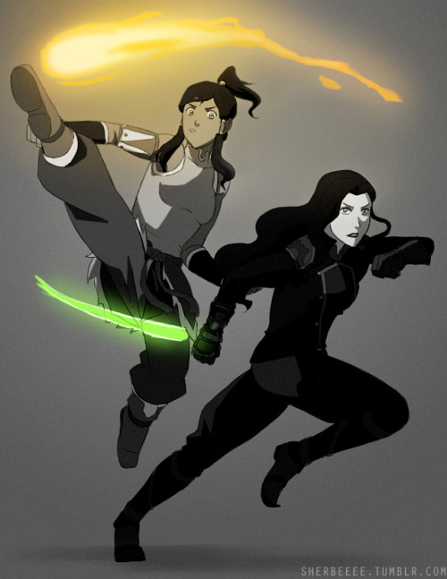 sherbeeee:  because i needed work on action poses (and still do clearly) and also because battle couple korrasami is VITAL in my life 