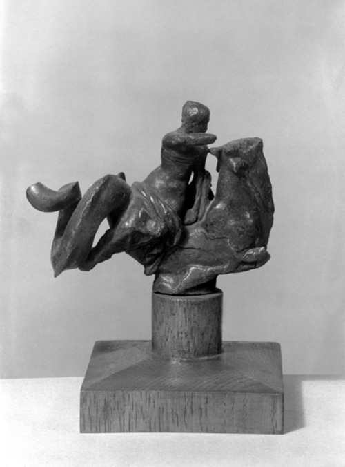 hildegardavon:Nereid on a sea bullUnknown artist, bronze, cast solid, 7,5x9,5 cmA female figure