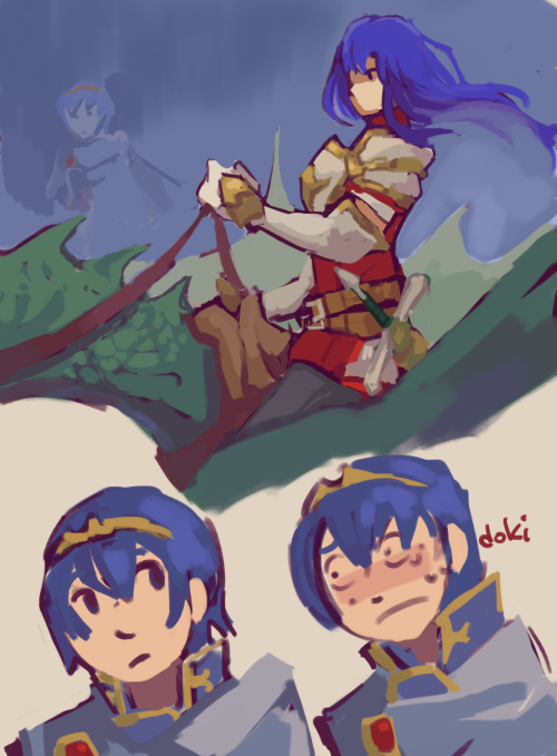 harblkun:oh hey, Fire Emblem Art Hand, we thought you were dead Marth and Caeda premise/caption came