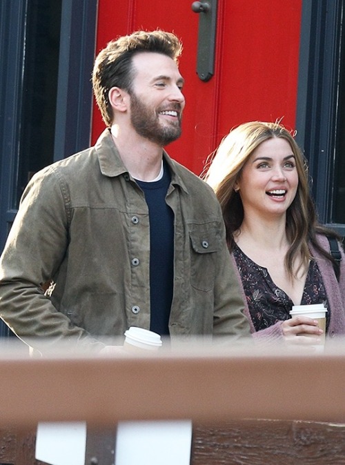 luvinchris:Chris Evans &amp; Ana de Armas on the set of Ghosted