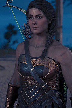 mikaeled: Kassandra arm posing in Amazon armor