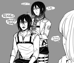 nonis:  How come no one is drawing Eren with his titan hairstyle. 
