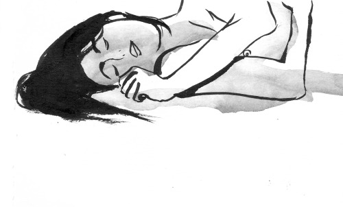 mariondubois:Les belles endormies, 2013 Illustration of a book written by Yasunari Kawabata Disegni 