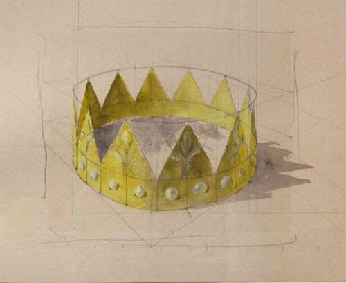 mybeingthere:John Ruskin, Perspective Studies of Paper Crowns,1870.Ruskin Collection.Ashmolean Museu